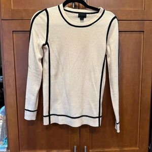 J.Crew Cashmere Sweater with Black Trim